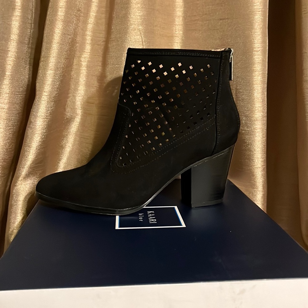 Kaari Blue faux suede black boots. Size 6.5
